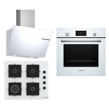 Bosch HBF512BW1T - POP6C2P30O - DWK66PJ20T 3'lü Beyaz Ankastre Set 279