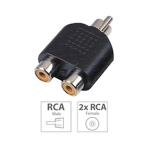 1 Rca Erkek - 2 Rca Dişi Çevirici Jak 5 Adet