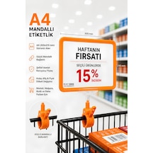 A4 Mandallı Fiyatlık Etiketlik Sepet Raf Askılık Fiyat Etiketi Çerçeveli Market Mağaza Turuncu