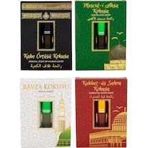 Esved Kabe Örtüsü + Kubbetül Sahra + Mescidi Aksa + Medine Ravza Kokusu Alkolsüz Esans 4 x 3 ML