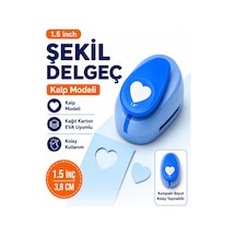 Ofisinn Şekilli Büyük Boy Delgeç/şekilgeç 3.8 Cm Kalp Mavi