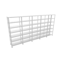 7 Katlı 5'li Galvaniz Çelik Raf - Depo, Arşiv, Kiler, Dosya, Market Rafı 31x93x200cm Gri