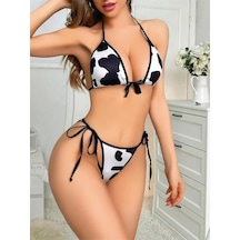Ang Butik Kadın Dalmaçyalı Sütyen Külot Takım Çok Renkli