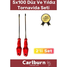 Premium Dayanıklı Hafif Taşınabilir Sağlam Ergonomik Vidalama Düz Yıldız 2'li Tornavida Seti 5x100