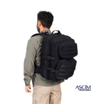Ascim 46 Litre Taktik Askeri Kamp Ve Yürüyüş Sırt Çantası - 600d Cordura Kumaş Siyah