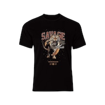 Aslan Baskılı Tişört Fame Stoned Gang Collection New Season Tshirt SIYAH
