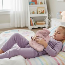 Go İthalat Mutlu Robot Hayvan Figürlü Pembe Peluş Sıcak Su Torbası 1 Lt Yumuşak Kılıf, Uzun Süre S