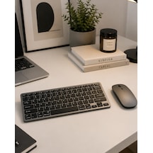 Sessiz Kullanım Sunan Bluetooth Klavye Mouse Seti Çoklu Cihaz Uyumlu - Lisinya Diğer