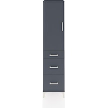 Hyperion Dolap Tek Raflı 3 Çekmeceli Tek Askılı 44x44x195 Antrasit-antrasit Antrasit