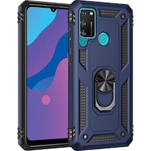 Newface Huawei Y6p Kılıf Sofya Yüzüklü Silikon Kapak - Lacivert