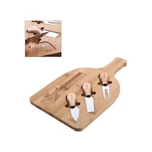 Bambu Peynir Sunum Tabağı, Meyve Yiyecek Tahta Sunum Tabağı 4 Parça Doğal Ve Şık Bambu - Lezzetli Atıştırmalıklarınızı Şık Bir Şekilde Sunun 33cm 21cm 1.5cm
