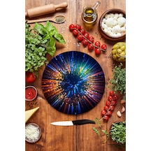 Odak Cam Kesme Tahtası - Sunum Tabağı Çap 20