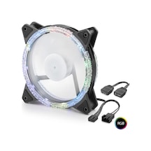 Büro Ev Ofis Bilgisayarı İçin12cm Siyah Kristal Rgb Pc Kasa Fanı