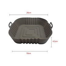 By Nevser Renkli Isıya Dayanıklı Yıkanılabilir Silikon Fırın Airfryer Kare Model Pişirme Matı 20 Cm Kahverengi