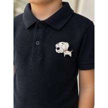 Sevimli Benekli Köpek Figürlü Metal Rozet Çanta Ve Kıyafet Aksesuarı Gri