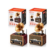 Solar - İbreli Gramafon Radyo - Retro Am - Fm - Sw Usb - Type-c Sarjlı Bt - Tf - Usb Speaker Yg-7020bts 4801