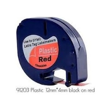 Dymo 91203 Letratag Plastik Şerit 12 MM x 4 M Kırmızı