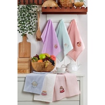Veramoni Cupcake 6'lı Mutfak Kurulama Bezi 40x60cm Mutfak Havlusu Pamuklu - Karışık Çok Renkli