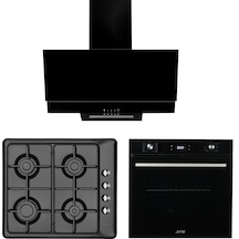 Eminçelik ve AFM Tech Turbolu 31 222 + FM7700 + FM3250  Ankastre Set Siyah