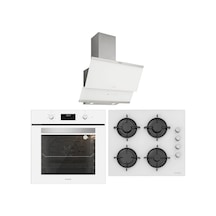 Silverline BO6502W02 - CS5349W01 - 3420  Classy 60 Beyaz Cam Ankastre Set