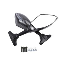 Pazly Genel Motosiklet Yan Aynaları - Led Aydınlatmalı, Karbon Desenli, Düz Ayna, Abs Malzeme