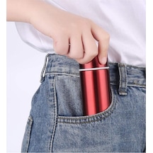Termos 304 Paslanmaz Çelik Çift Katman 150 Ml Cep Tipi Mini Ufak Kirmizi