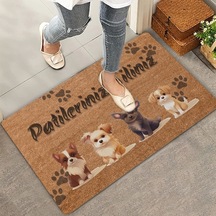 Valerine Life Dörtlü Sevimli Köpekler Patilerinizi Silin Kapı Önü Paspası 45x70cm