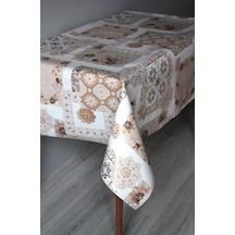 Elyaf Silinebilir Pvc Muşamba Masa Örtüsü 04-açinikare Kahverengi