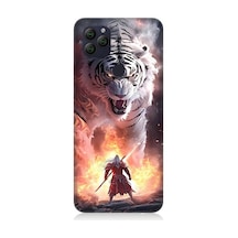 General Mobile Gm 22 Uyumlu Beyaz Kaplan Ve Samuray Desenli Silikon Kılıf