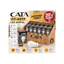 Ct-4277 9w E27 Led Ampul 6400k Beyaz Işık 740 Lümen 20 Li Ekonomik Paket
