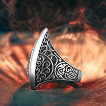 925 Ayar Gümüş Viking Baltası Tasarım Erkek Yüzük Gümüş