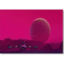 Cakasepetim No Man's Sky Uzay Gemisi Ve Dev Gezegen Ahşap Mdf Tablo
