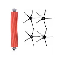 Roborock G10 Uyumlu 1 Adet Ana Fırça 4 Adet Siyah Yan Fırça