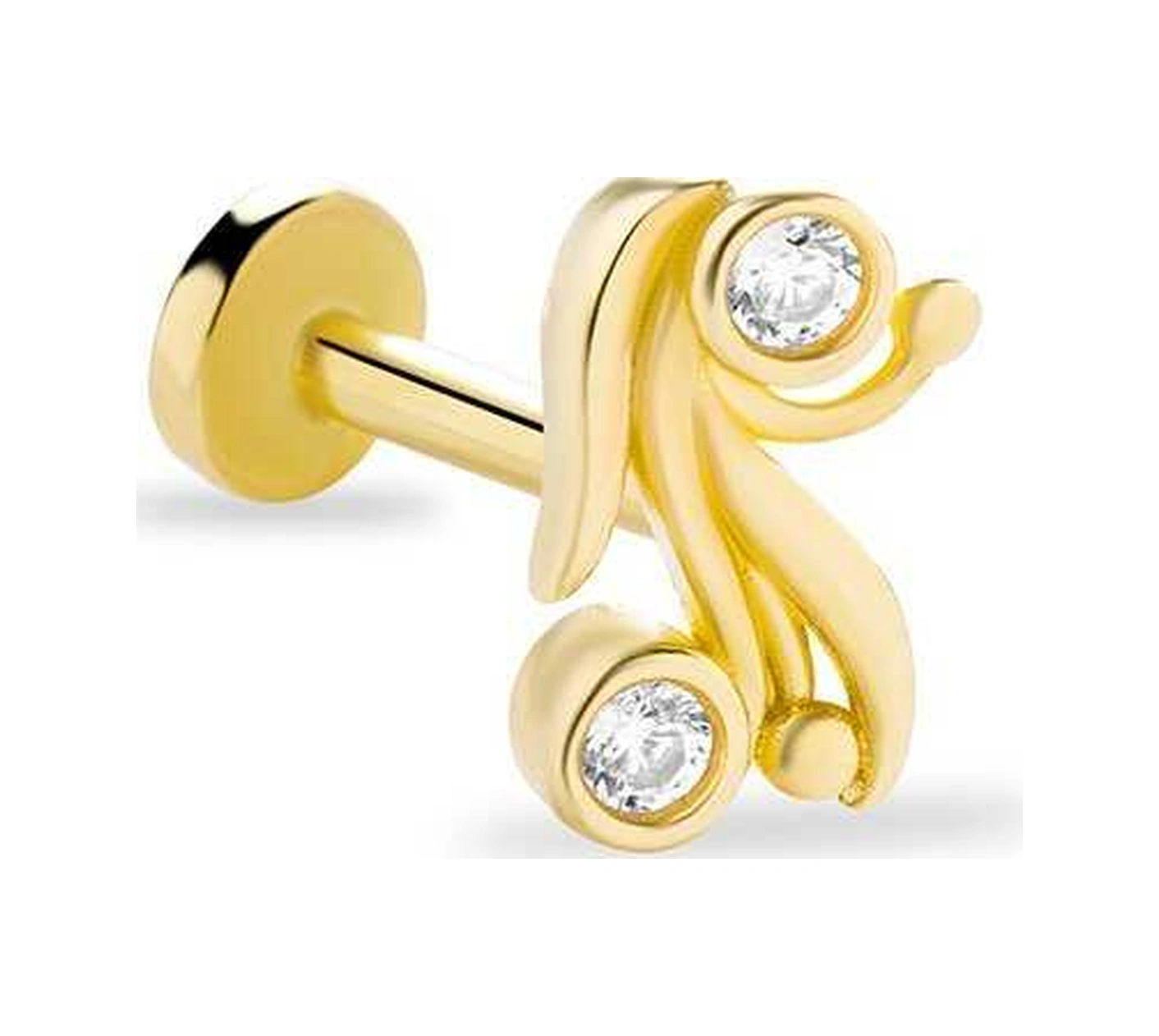 Cherry By Özkonak Double Taş Kıvrımlı Tragus Sarı