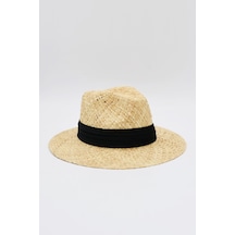 Külah Kadın Camel Örgü Hasır Şapka - Standart Camel
