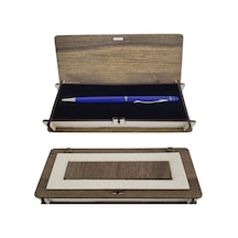 Lacivert Metal Kalem Ahşap Deri Kutulu Karışık Renk