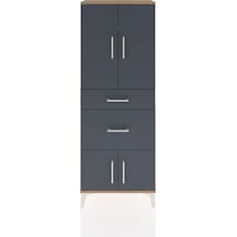 Arges Dolap 3 Raflı 2 Çekmeceli 4 Kapaklı 60x30x163 Çam-antrasit Atlas Çam