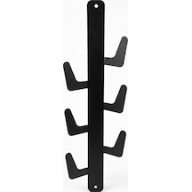 Yapışkanlı Dikey Askılık 6 Kancalı Kaktüs Tasarım Duvar Askısı Metal Siyah Askılık Duvara Yapış