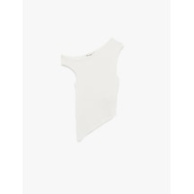Koton Slim Fit Bürümcük Asimetrik Kolsuz Bluz Ekru 6sal30020ık Ekru