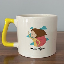 Süper Mom Pelerin Baskılı Sarı Kulplu D Kupa