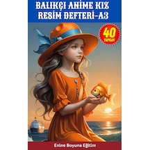 Balıkçı Anime Kız Resim Defteri Büyük Boy