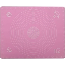 Silikon Ölçülü Hamur Açma Matı Pembe