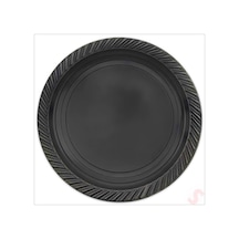 Plastik Tabak, 22cm X 24 Adet - Siyah