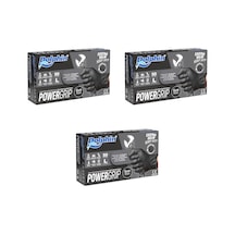 Dolphin Nitril Powergrip Ekstra Kalın Elmas Dokulu Eldiven Siyah Large Büyük Boy - 50'li 3 Paket