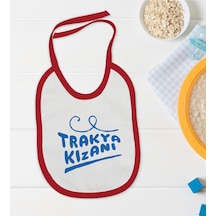 BK Kids Trakya Kızanı Tasarımlı Kırmızı Bebek Mama Önlüğü-1 Kırmızı