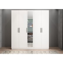 Kristal 5 Kapaklı Dolap Gardırop Beyaz - Ücretsiz Kurulum Kristal 5 Kapaklı Dolap Gardırop Beyaz - Ücretsiz Kurulum