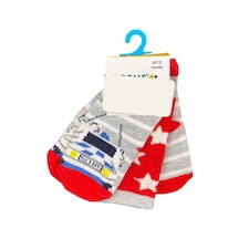 Defne Baby 3'lü Bebek Çorabı E018-22 Kırmızı