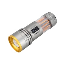 Panther Pt- 4128 Usb Şarjlı El Feneri Gri - Sarı