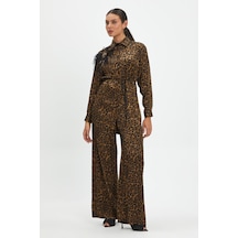 Serpil Exclusive Kadın Leopar Desenli Takım - Kemer Detaylı, Modern Ve Şık Tasarım - Günlük Ve Özel Kullanımlar İçin Takım Haki
