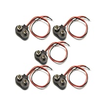 Arduino 5 Adet - 9v Pil Başlığı Bağlantı Kablosu Jack Soket 9volt